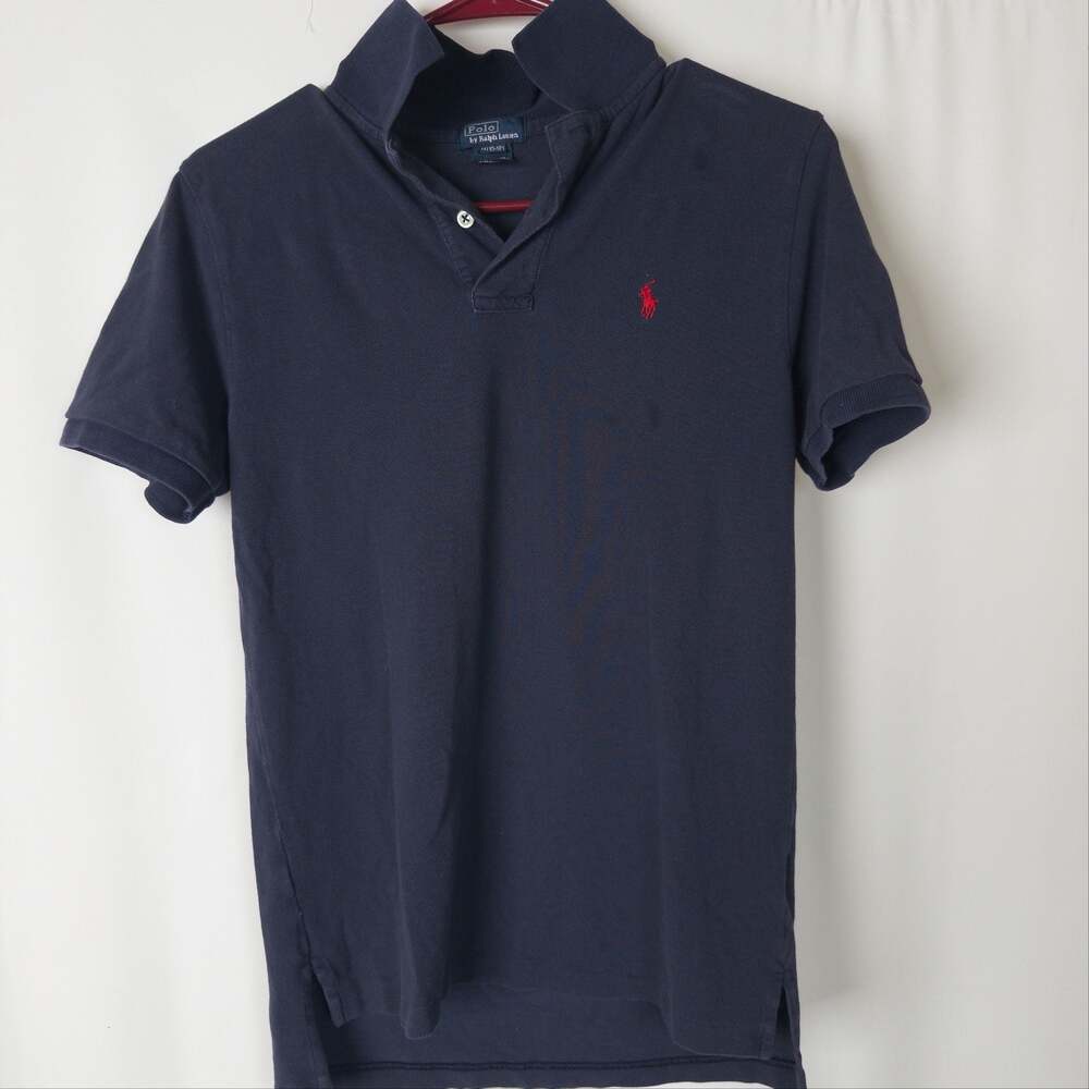 Polo Ralph Lauren Navy Blue Short Sleeve Cotton Polo Shirt M (10-12)
